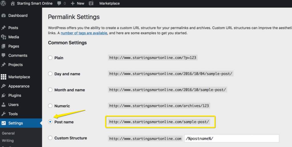 Permalink Settings