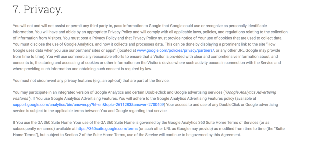Google Analytics Privacy Policy