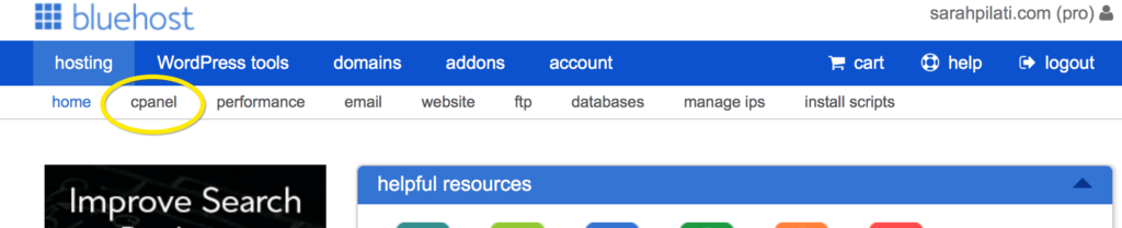 Bluehost cpanel